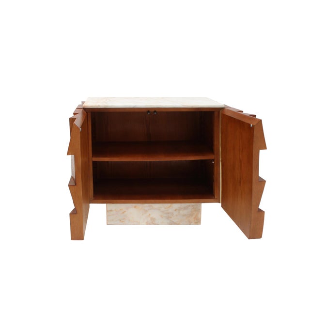 Brown Modern Sideboards in Wood and Siena Marble Top, Italy, Set of 2 For Sale - Image 8 of 11