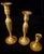 Mid 20th Century Mid 20th Century Set of 3 Beaded Stem Brass Candlestick Holders For Sale - Image 5 of 12