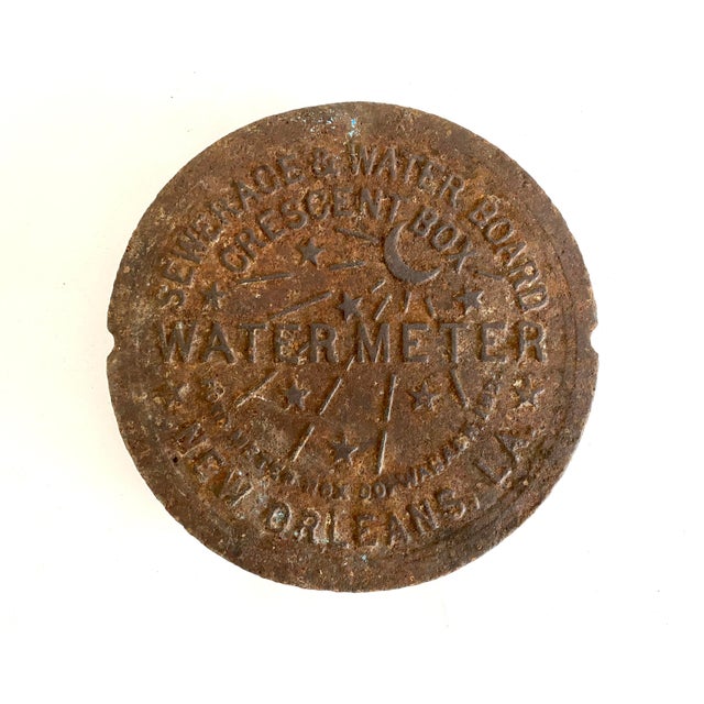 Metal 1920s Salvaged Nola Water Meter Cover For Sale - Image 7 of 7