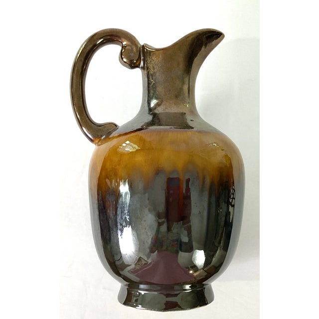 Textured ,Glazed Ceramic Pitcher , Likely From Vallauris,France For Sale - Image 9 of 9