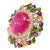 Bochic “Orient” Ruby & Multi Color Gems 18k Gold & Silver Cocktail Ring Size 8.5 For Sale
