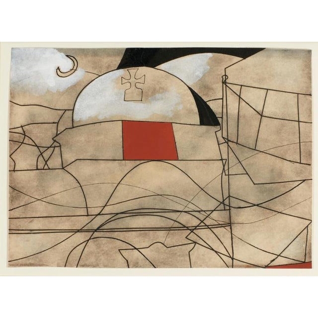 Black Ben Nicholson, Paros with Balcony Variation with Hand Colouring, 1965, Artwork on Paper For Sale - Image 8 of 9