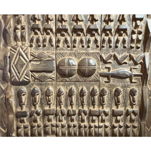 Vintage Dogon Granary Door With Crocodiles /Figures Mali African 72.5" H For Sale - Image 4 of 9
