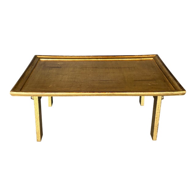 Italian Gilded Wood Tray on Legs by Labrazel For Sale