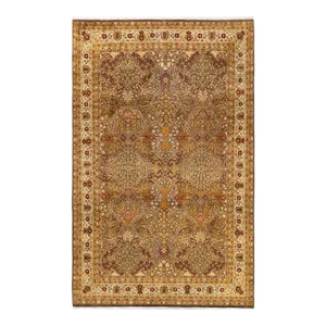 Vintage Moroccan Hand Knotted Wool Area Rug, Brown - 6'0" X 9'5"