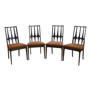1960s Broyhill - Brasilia Walnut Mid-Century Modern Dining Chairs - Set of 4 For Sale