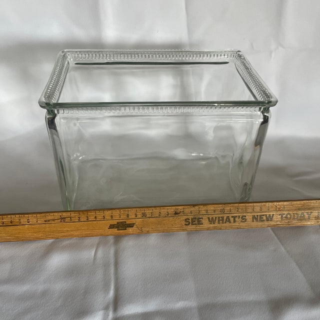 Transparent 1920's Glass Battery Box Vase For Sale - Image 8 of 8