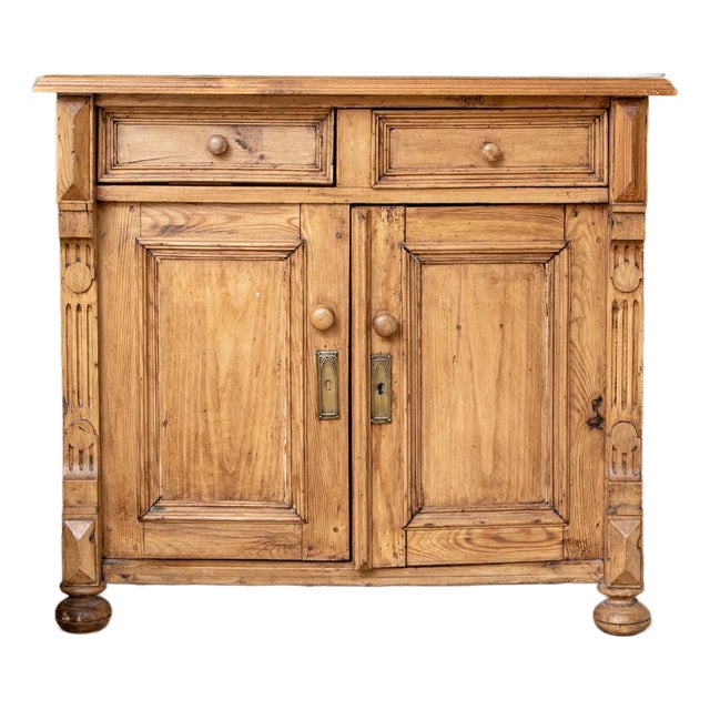 Antique French Provincial Style Pine Cabinet For Sale