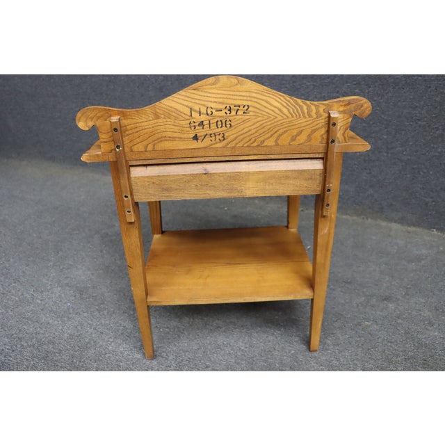 American of Martinsville Attributed Oak Nightstand For Sale - Image 11 of 11