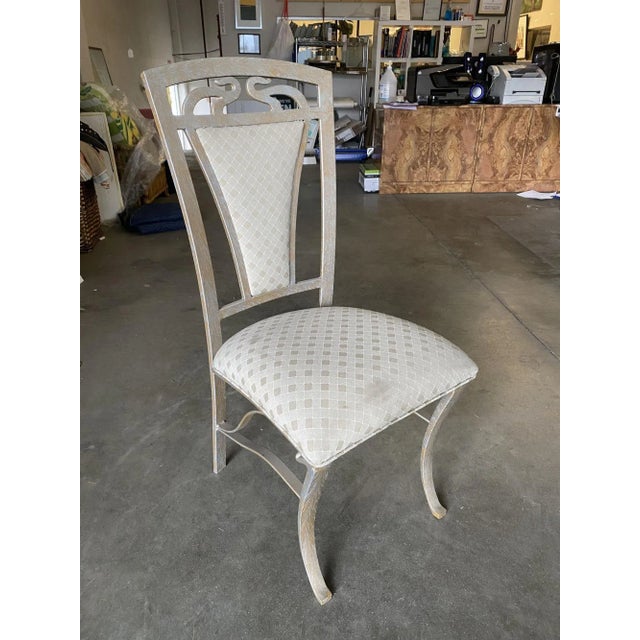 Modern High Style Formal Dining Steel Side Chair, Set of 4 For Sale - Image 3 of 9