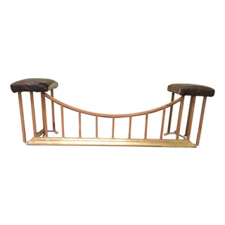 Copper and Brass Club Fender with Leather For Sale