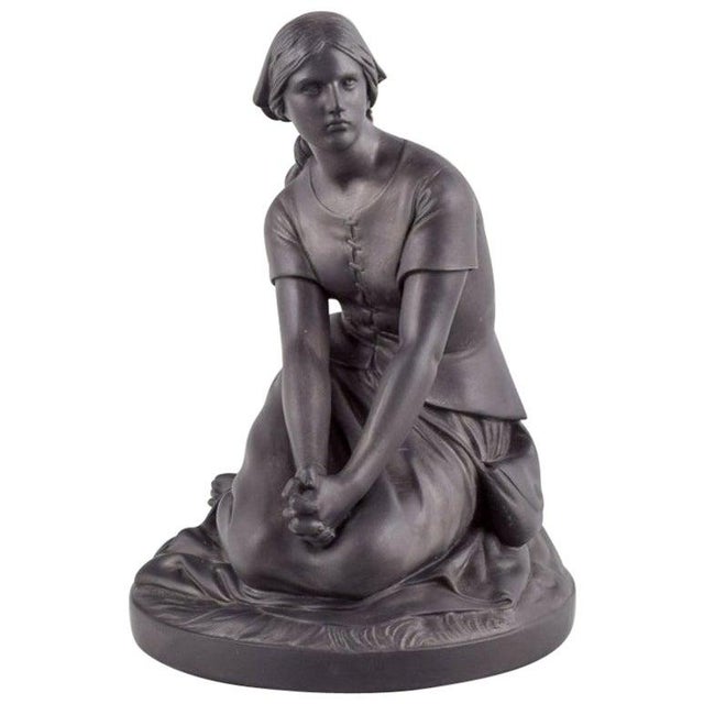 Figure of Joan of Arc in Black Terracotta by L. Hjorth, Bornholm, 1890s For Sale - Image 10 of 10