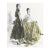 1947 Mid-Century French Christian Dior Fashion Design Print For Sale