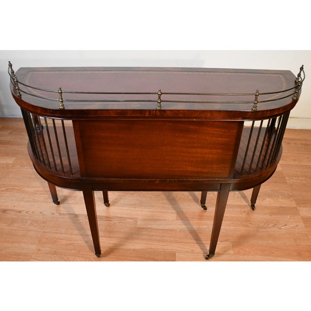 1930s. English Regency Mahogany & Leather Top Console Table / Sofa Table For Sale - Image 12 of 14
