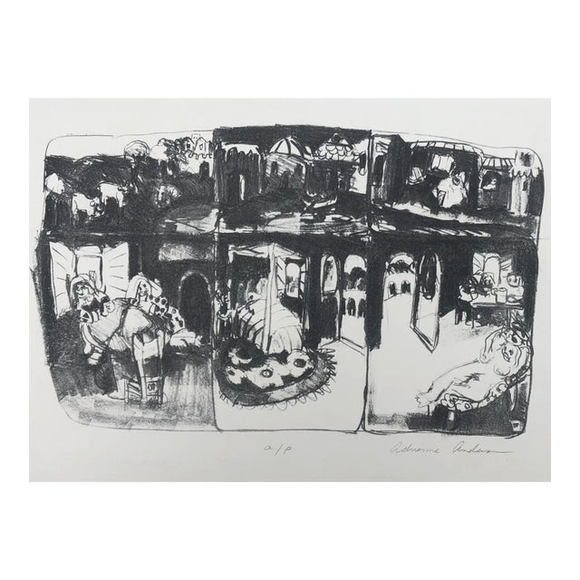 1970s Adrienne Anderson Multi Scene Lithograph For Sale