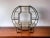 Mid-Century Modern Large Hollywood Regency Round Room Divider Shelf in Black Metal and Brass, 1970s For Sale - Image 3 of 8