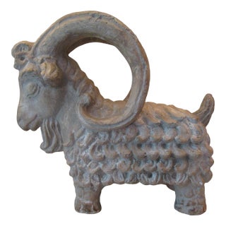 Mid Century Terracotta Ram Sculpture by Austin Productions Dated 1961 For Sale