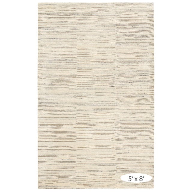 Dash & Albert Marie Flanigan for Dash & Albert Avery Oatmeal Tufted Wool Rug, 2'6" x 8' For Sale - Image 4 of 5