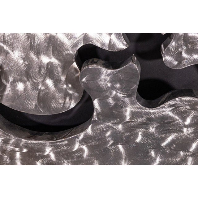 Black 1999 Signed Curtis Jere Puzzle Piece Brushed Metal Wall Sculptures - A Pair For Sale - Image 8 of 12