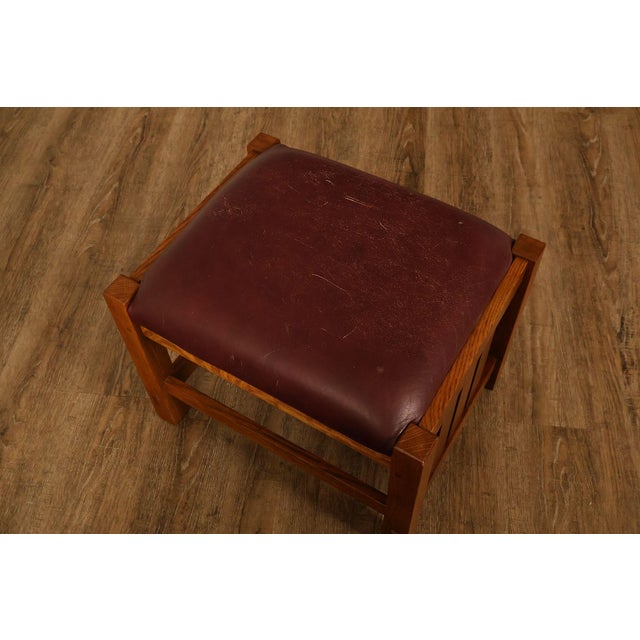 Mission Stickley Mission Collection Oak Spindle Footstool For Sale - Image 3 of 18