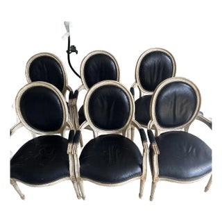 1980s Set of 6 Louis XIV Style Chairs For Sale