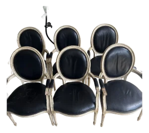 1980s Set of 6 Louis XIV Style Chairs