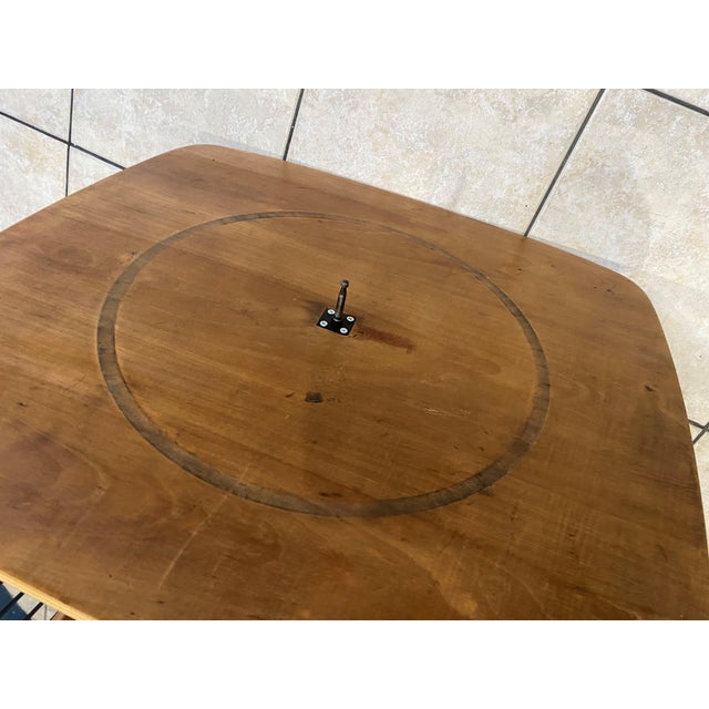 Brown Scandinavian Style Wooden Side Table with Swivel Top, 1950s For Sale - Image 8 of 18