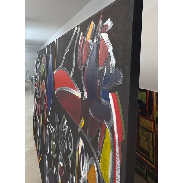 Large Impressive Abstract Painting in Acrylic by Artist Marjorie Schlossman, 6 Ft. X 10 Ft. For Sale - Image 6 of 11