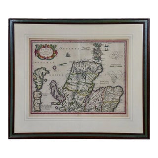 Northern Scotland: A 17th Century Hand-colored Map by Mercator For Sale