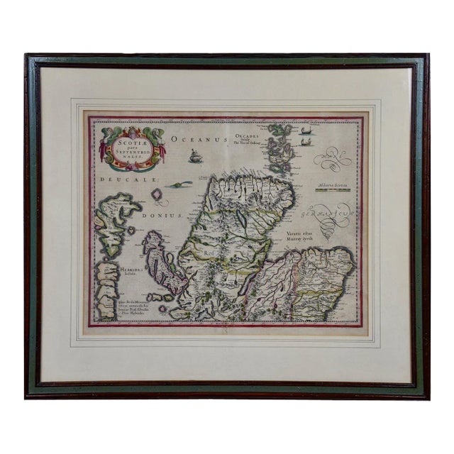 Northern Scotland: A 17th Century Hand-colored Map by Mercator For Sale
