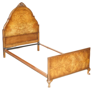 English Burr Walnut Bed Frame Queen Anne, 1900s