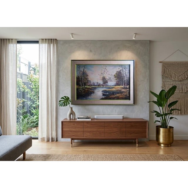 Auburn Mid-20th Century Italian River Landscape Oil Painting Signed Berti For Sale - Image 8 of 8