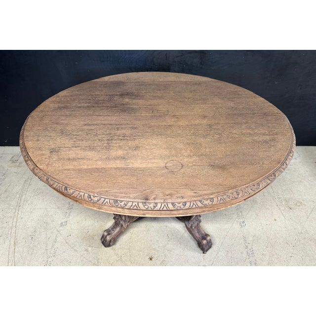 Wood French Bleached Oak Hunting Table, 1860 For Sale - Image 7 of 12