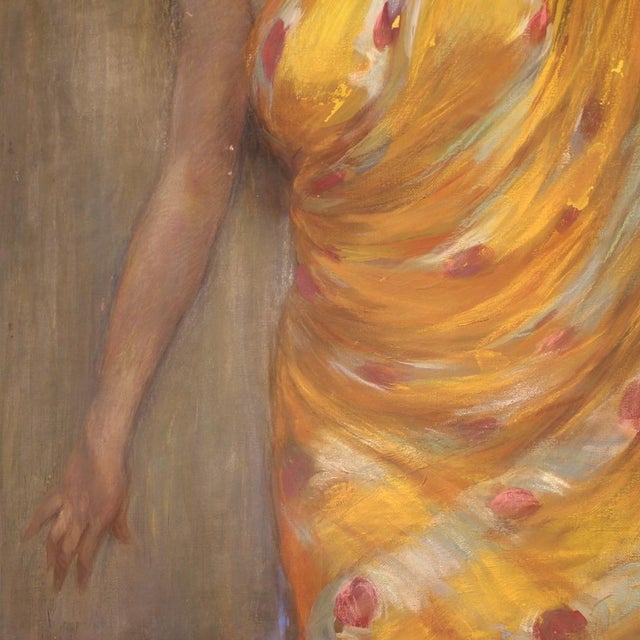 Aldo Mazza, Portrait of an Oriental Woman, 1912, Oil on Canvas For Sale - Image 9 of 15