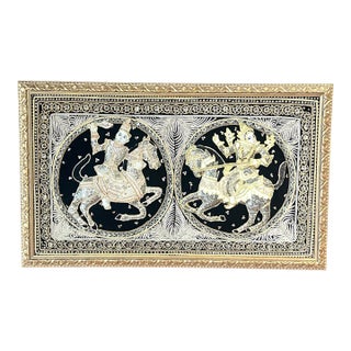 Vintage Burmese Kalaga Framed Tapestry For Sale