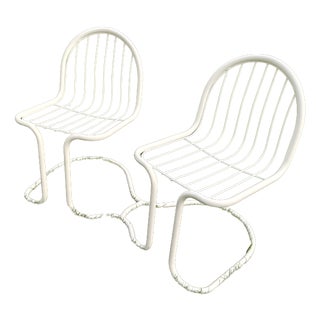 Two-Seater Curved Tubular Bench, 1970s For Sale