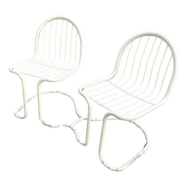 Two-Seater Curved Tubular Bench, 1970s For Sale
