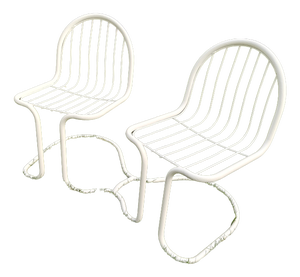 Two-Seater Curved Tubular Bench, 1970s