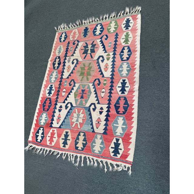 3ft 7in × 5ft Turkish Kilim Rug, Vintage For Sale - Image 4 of 12