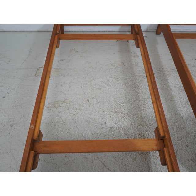 Pair of French Walnut & Oak Twin Size Bed Frames W. Slats For Sale - Image 11 of 16