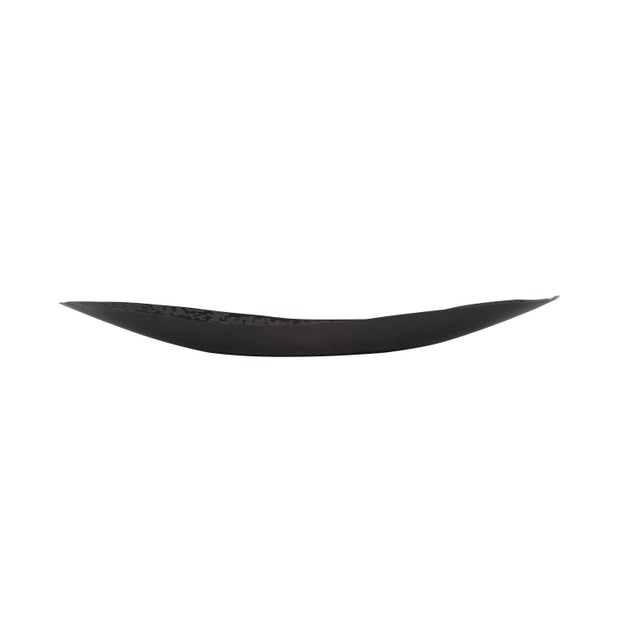 This interesting tray features a glossy black, elongated shape formed from iron. What makes it unique, is the chiseled...