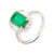 Metal 2.22 Carat Emerald Cut Natural Colombian 10mm Emerald & Baguette Diamond Ring Size 6 For Sale - Image 7 of 12