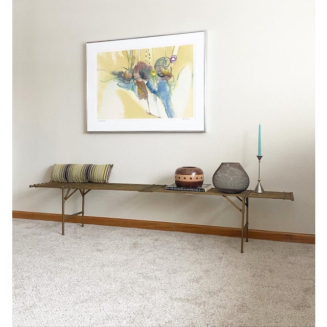 Brutalist Articulated Metal Display Bench | Chairish