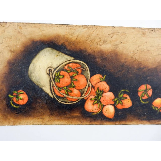 Shabby Chic 1970s Rustic Strawberries Still Life Painting For Sale - Image 3 of 5