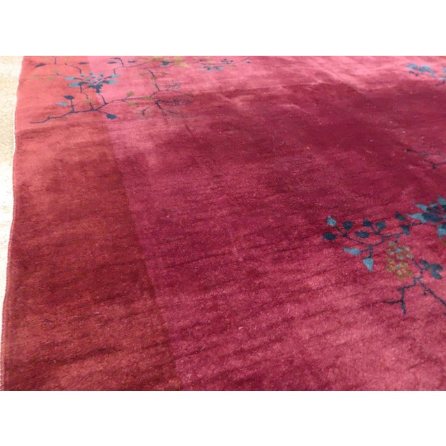 Early 20th Century Galerie Shabab Collection Early 20th Century Chinese Art Deco Accent Rug For Sale - Image 5 of 10