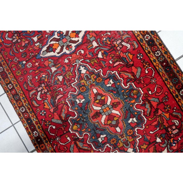 1920s 1920s, Handmade Antique Persian Karajeh Runner 3.1' X 12.1' For Sale - Image 5 of 10