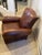 Rustic Mitchell Gold Leather Club Chair and Ottoman For Sale - Image 3 of 12