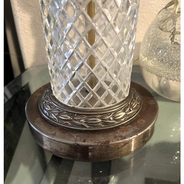 Metal Pair of 1940s Hollywood Regency Cherub Waterford Lamps No Labels, Appraised as Stiffel Circa 1940’s. For Sale - Image 7 of 12