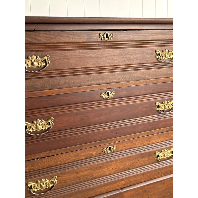 Antique Victorian Wooden Chest of Drawers, C. 1890–1910 For Sale In Greensboro - Image 6 of 18