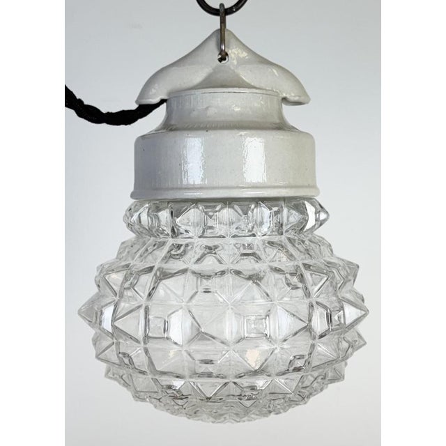 Vintage White Porcelain Pendant Light, 1970s For Sale - Image 10 of 15